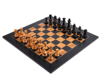 Rechapados Ferrer Black And Olive Deluxe Staunton 19.7-Inch Chess Set With Case