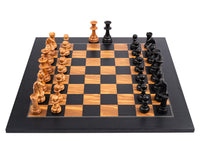 Rechapados Ferrer Black And Olive Deluxe Staunton 19.7-Inch Chess Set With Case