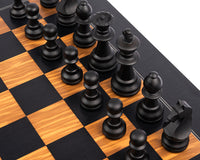 Rechapados Ferrer Black And Olive Deluxe Staunton 19.7-Inch Chess Set With Case