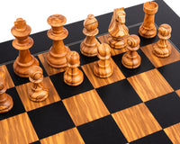 Rechapados Ferrer Black And Olive Deluxe Staunton 19.7-Inch Chess Set With Case