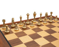 The Finnesburgh Metal And Mahogany Deluxe Chess Set