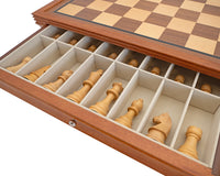 The Down Head Black And Mahogany Chess Set With Cabinet