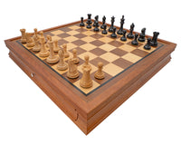 Sovereign Ebony And Mahogany Luxury Chess Set With Cabinet