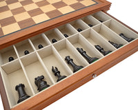 Sovereign Ebony And Mahogany Luxury Chess Set With Cabinet