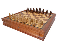 The Regency Chess Isle Of Lewis Mahogany-Framed Cabinet Luxury Chess Set