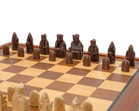 The Regency Chess Isle Of Lewis Mahogany-Framed Cabinet Luxury Chess Set