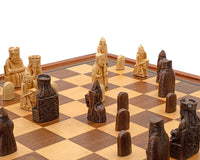 The Regency Chess Isle Of Lewis Mahogany-Framed Cabinet Luxury Chess Set