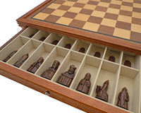 The Regency Chess Isle Of Lewis Mahogany-Framed Cabinet Luxury Chess Set