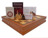The Regency Chess Isle Of Lewis Mahogany-Framed Cabinet Luxury Chess Set