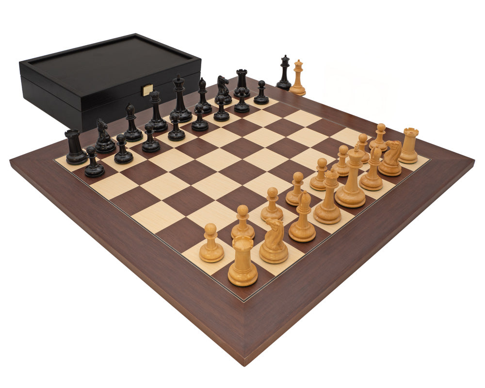 The Harrwitz Black And Mongoy Chess Set With Chess Piece Storage Case