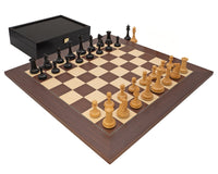 The Harrwitz Black And Mongoy Chess Set With Chess Piece Storage Case