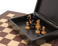 The Harrwitz Black And Mongoy Chess Set With Chess Piece Storage Case