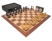 Jj Cooke Edition Black And Mahogany Chess Set With Chess Piece Storage Case And Chess Clock