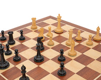 Jj Cooke Edition Black And Mahogany Chess Set With Chess Piece Storage Case And Chess Clock