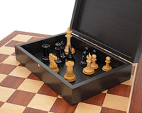 Jj Cooke Edition Black And Mahogany Chess Set With Chess Piece Storage Case And Chess Clock