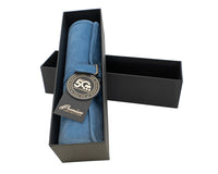 Manopoulos Suede Roll-Up Travel Backgammon Set - Raf Blue