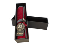 Manopoulos Suede Roll-Up Travel Backgammon Set - Burgundy